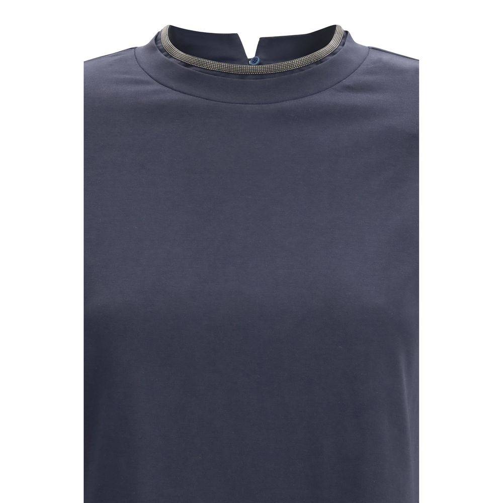 Brunello Cucinelli Blue Elastane T-Shirt