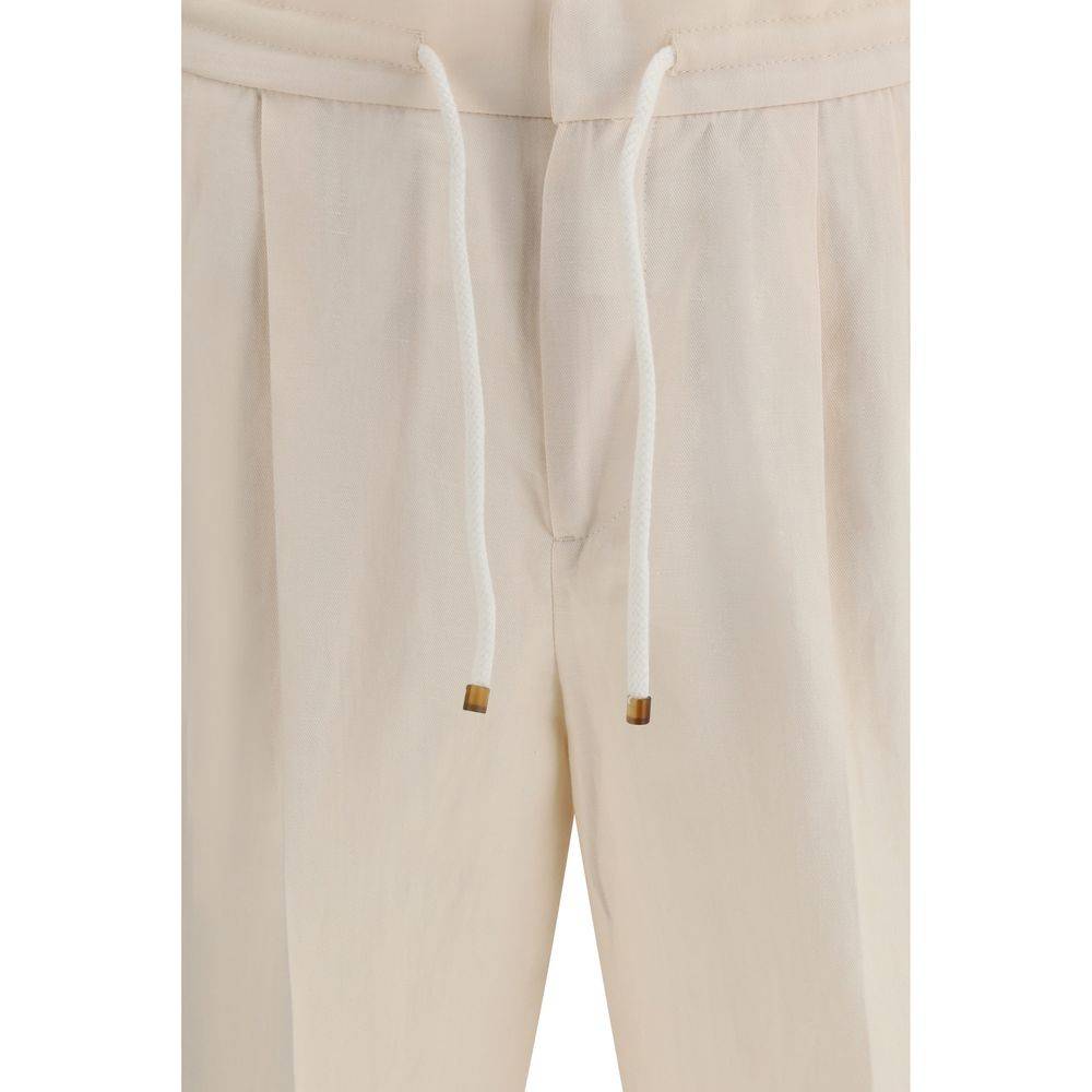 Brunello Cucinelli Beige Linen Casual Pants