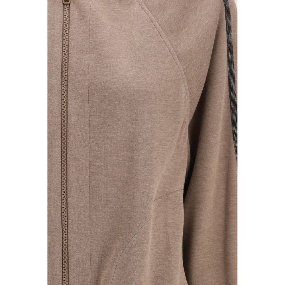 Brunello Cucinelli Brown Silk Sweatshirt
