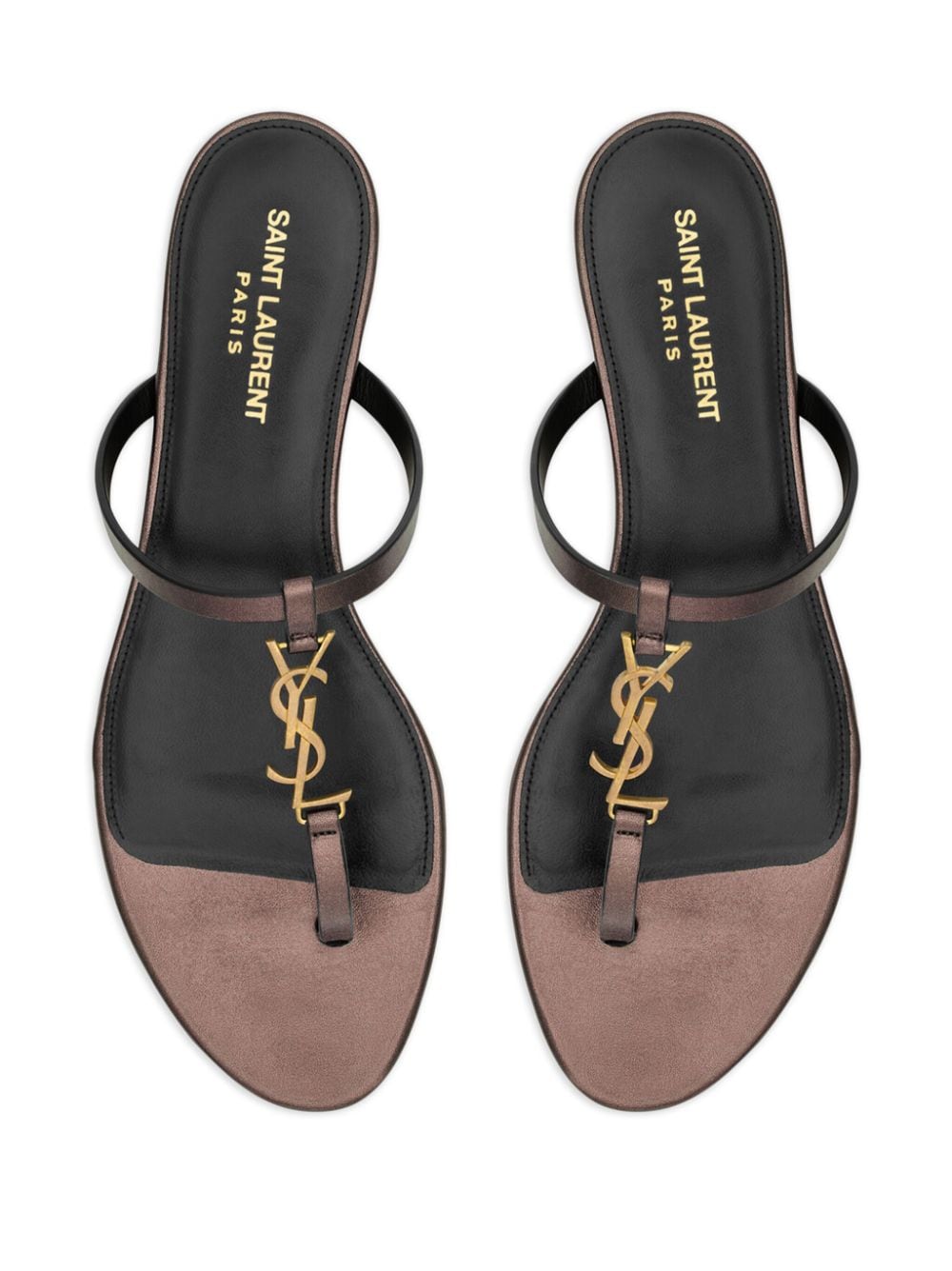 Saint Laurent Saint Laurent Cassandre leather thong sandals