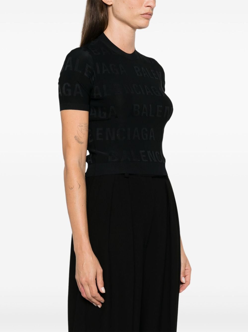 Balenciaga Balenciaga jacquard logo crop top
