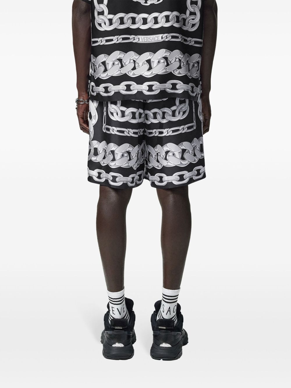 Versace Versace Medusa Chains Silk Shorts