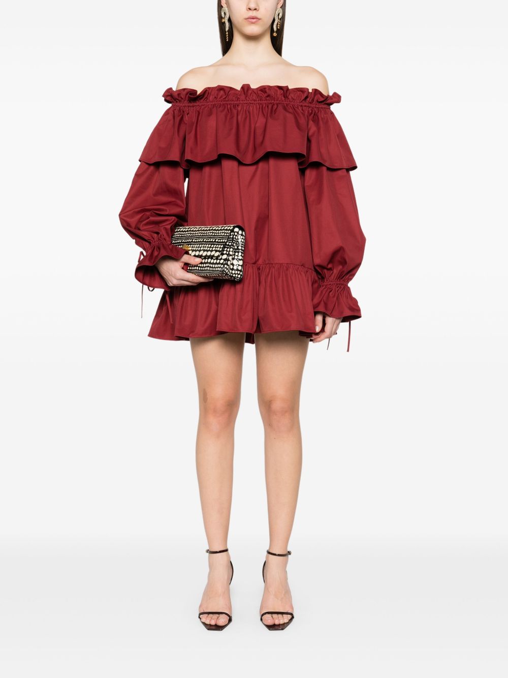 Saint Laurent Saint Laurent ruffled cotton mini dress