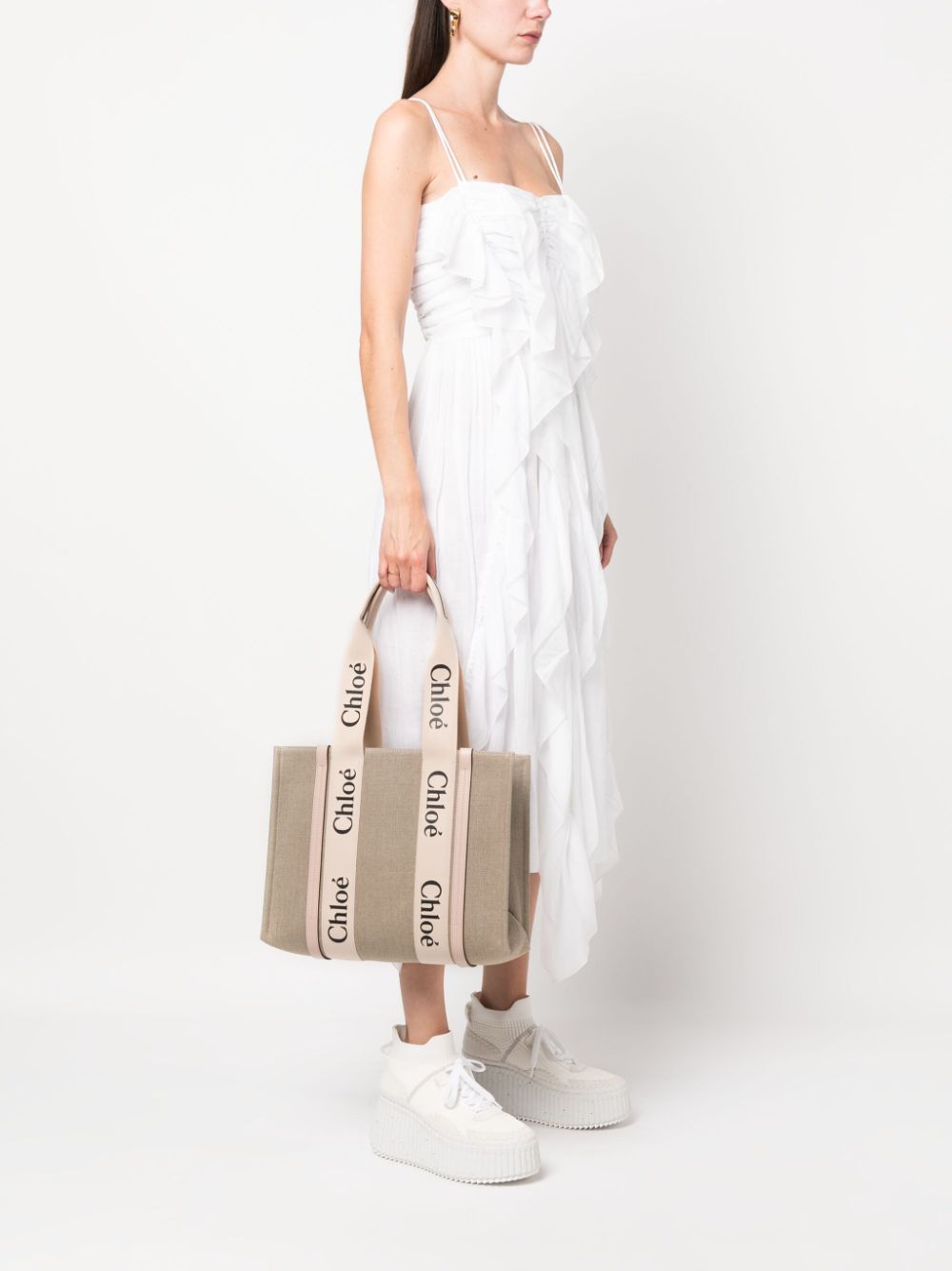 Chloé Chloé Woody canvas medium tote bag