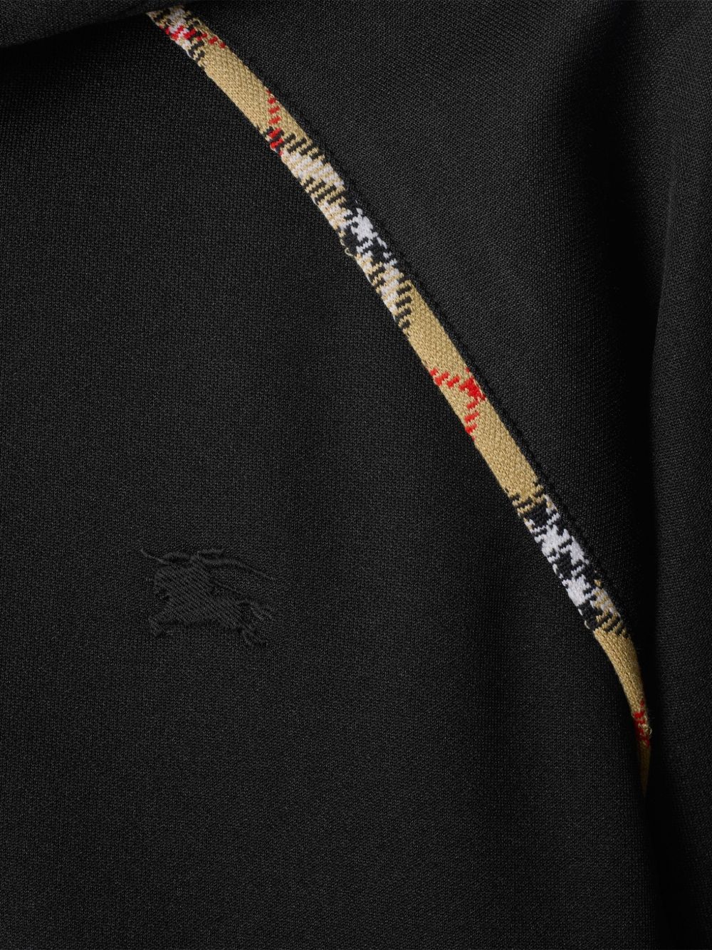 Burberry Burberry Cotton blend zip-up hoodie with check trim