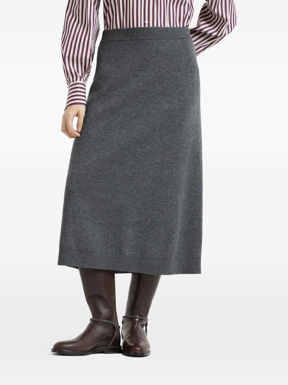 Brunello Cucinelli Brunello Cucinelli Midi skirt in double cashmere knit