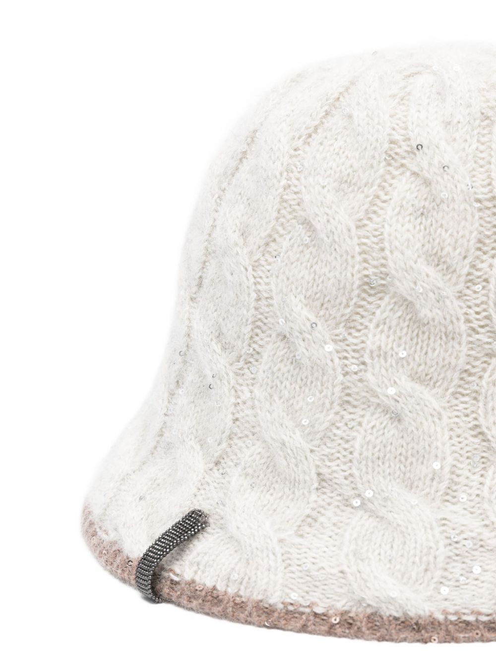 Brunello Cucinelli Brunello Cucinelli cable-knit sequined bucket hat