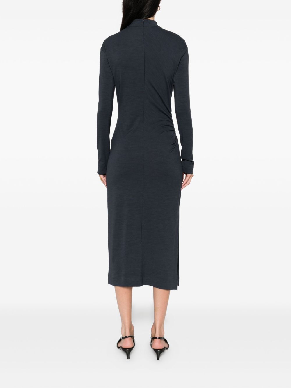 Brunello Cucinelli Brunello Cucinelli High-neck gathered midi dress