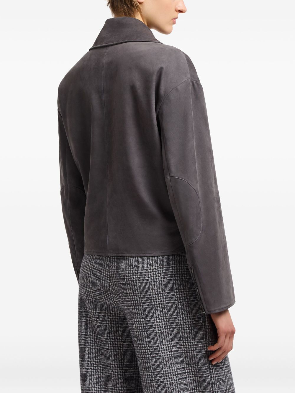 Emporio Armani Emporio Armani Icon Nubuck Calfskin Biker Jacket