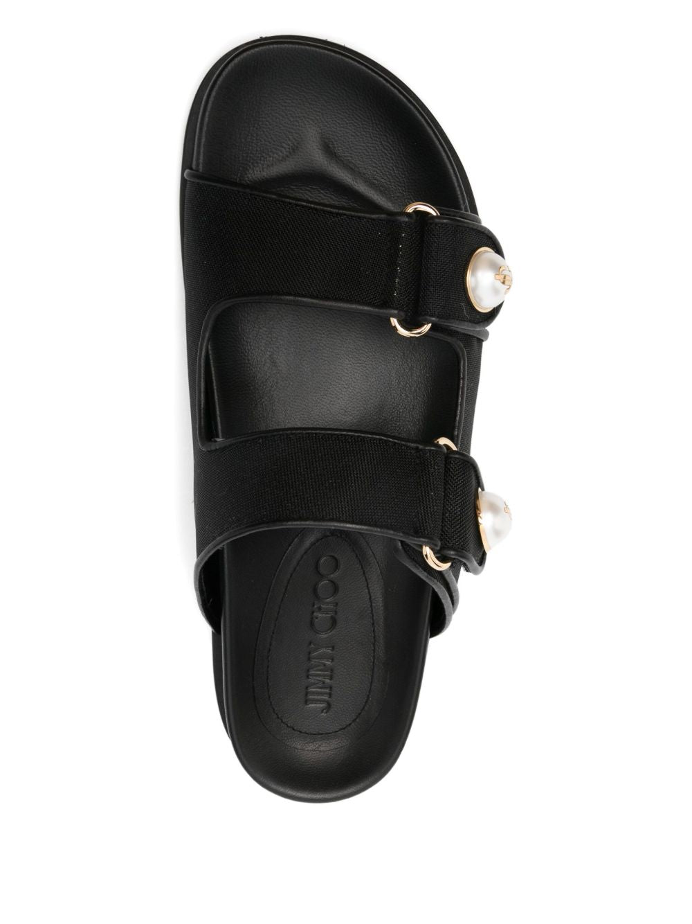 Jimmy Choo Jimmy Choo Fayence Sandal Low leather sandals with pearls