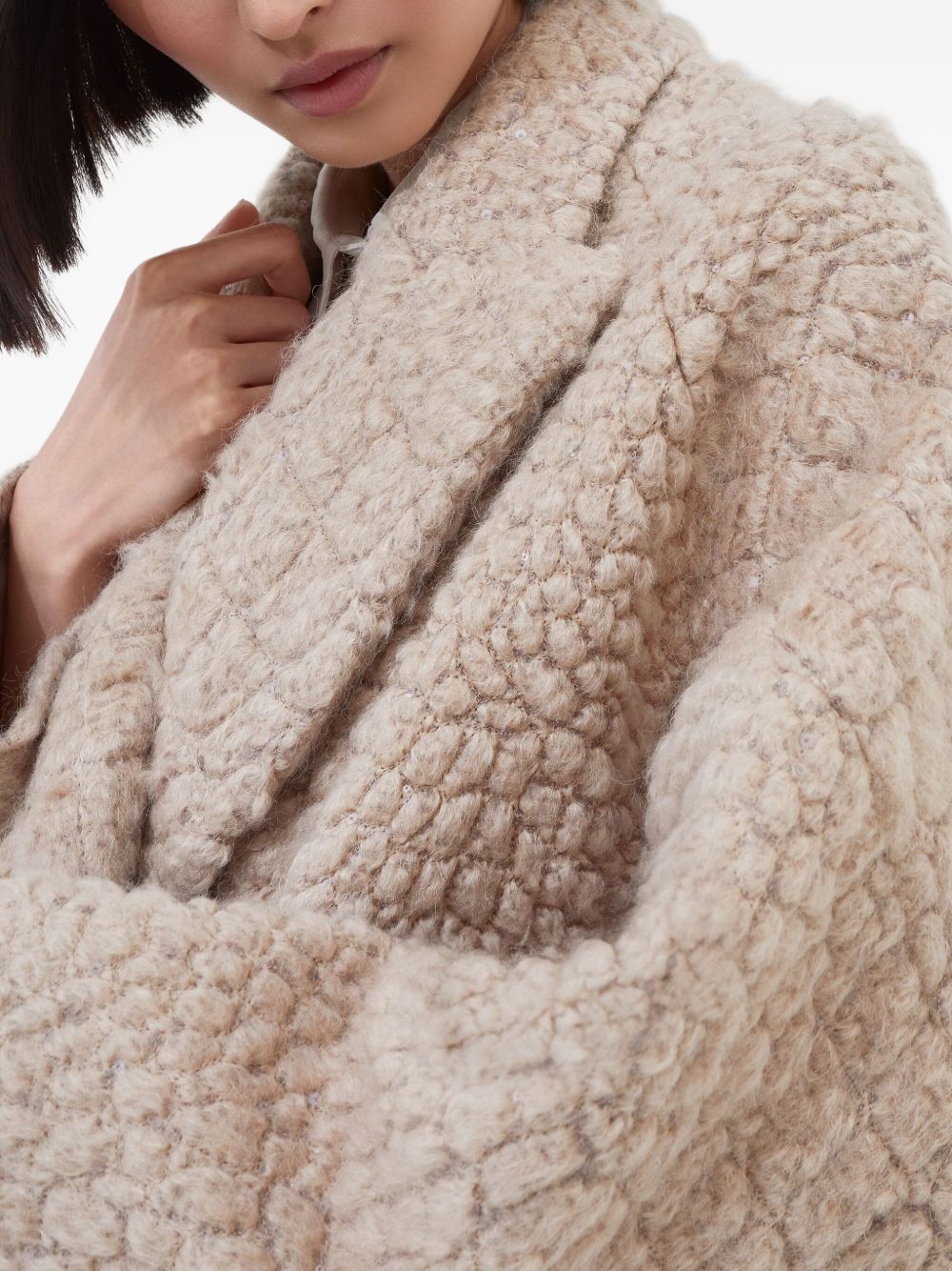 Brunello Cucinelli Brunello Cucinelli Virgin wool and mohair coat with dazzling croc motif