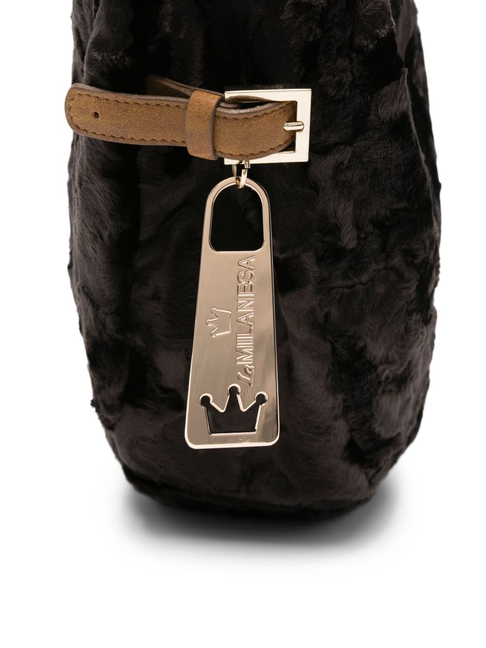 La Milanesa La Milanesa Fur-effect half-moon shoulder bag