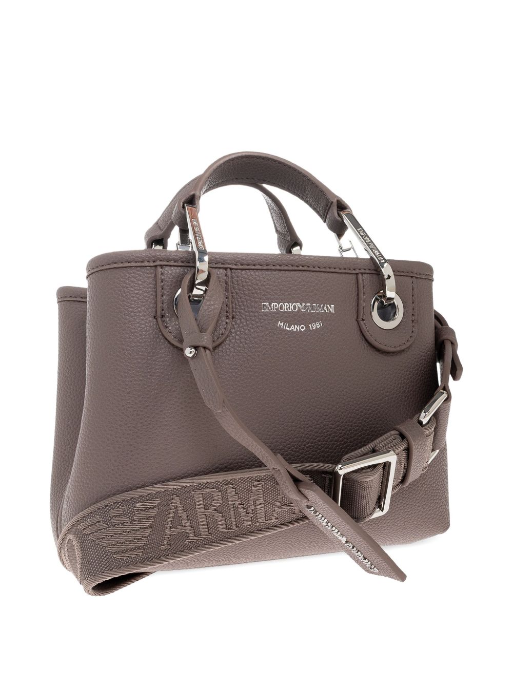 Emporio Armani Emporio Armani Small logo-plaque top-handle tote bag