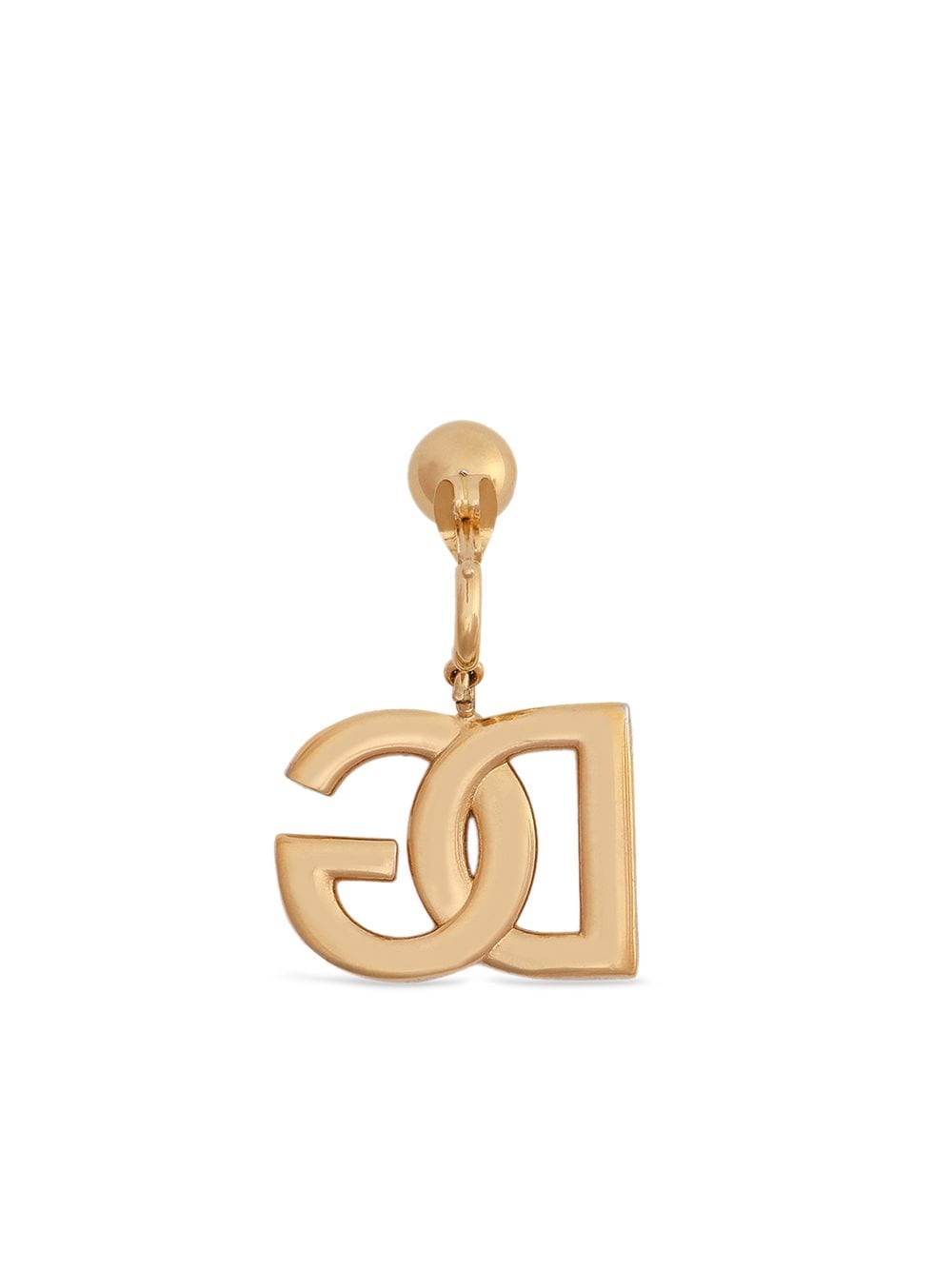 Dolce & Gabbana Dolce & Gabbana-DG logo clip-on earrings in gold-tone brass