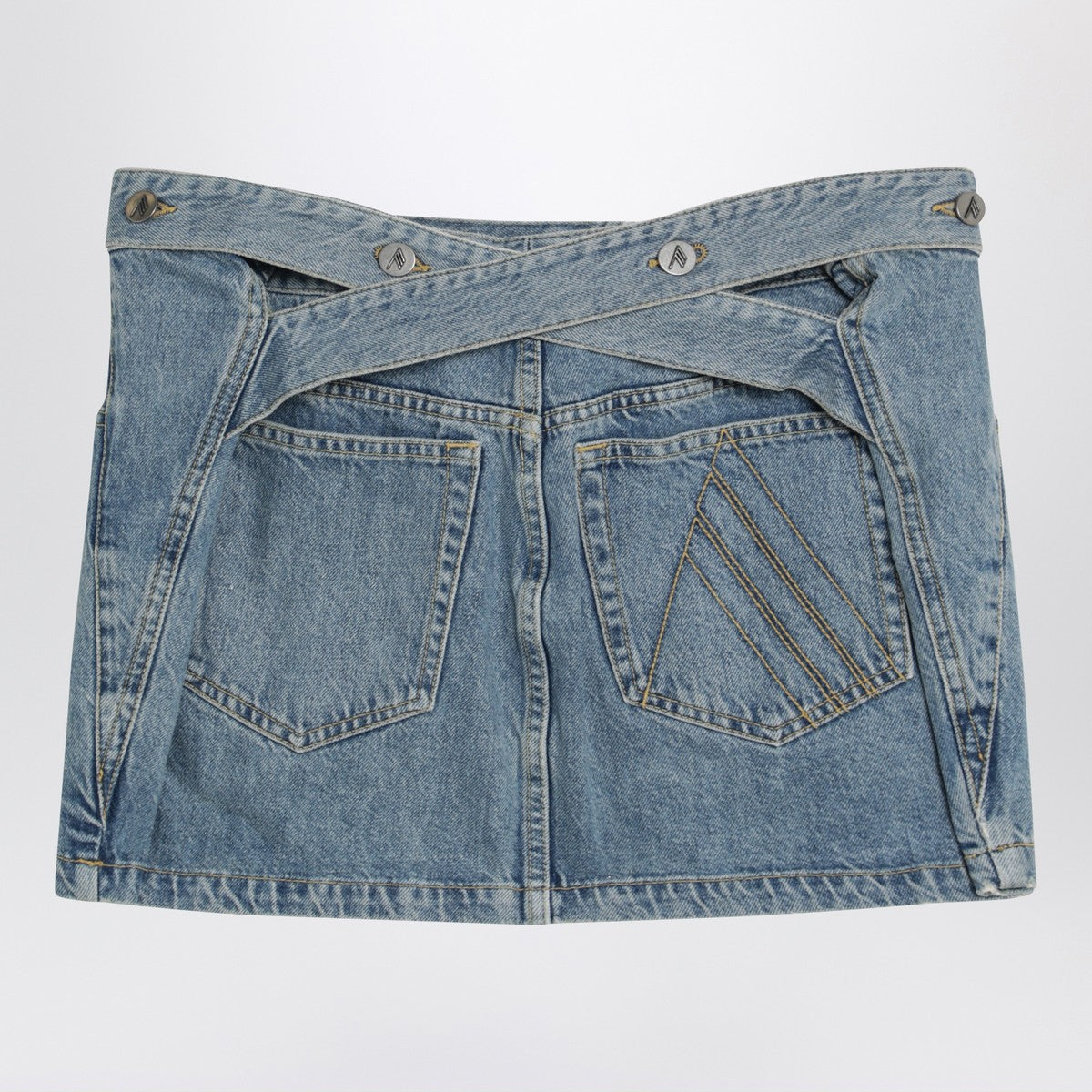 The Attico The Attico Light blue denim mini skirt