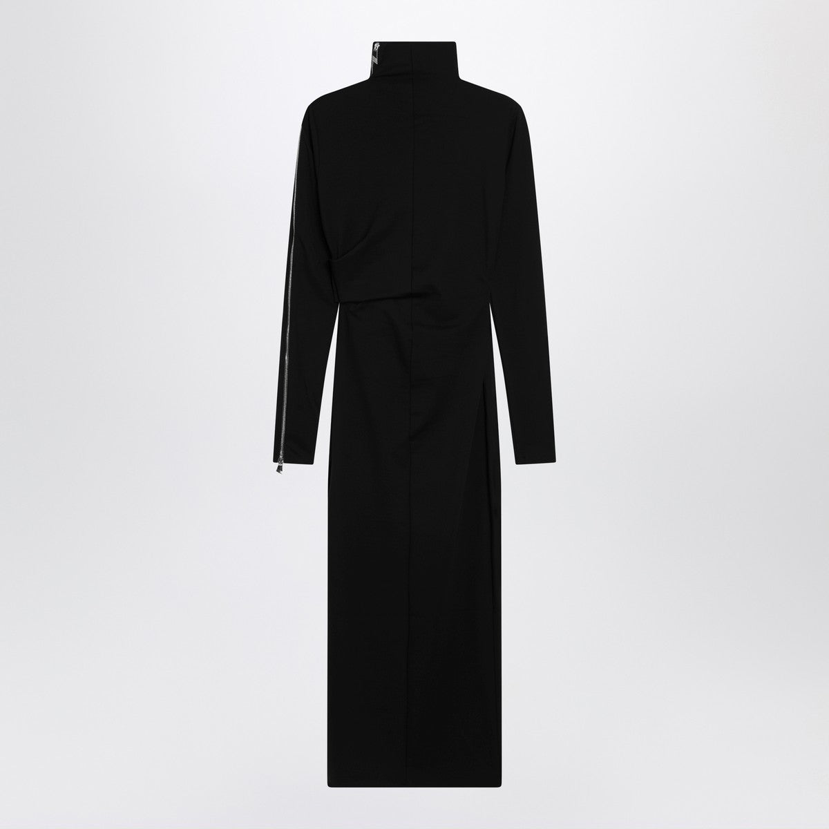 The Attico The Attico Black turtleneck dress with zip detail