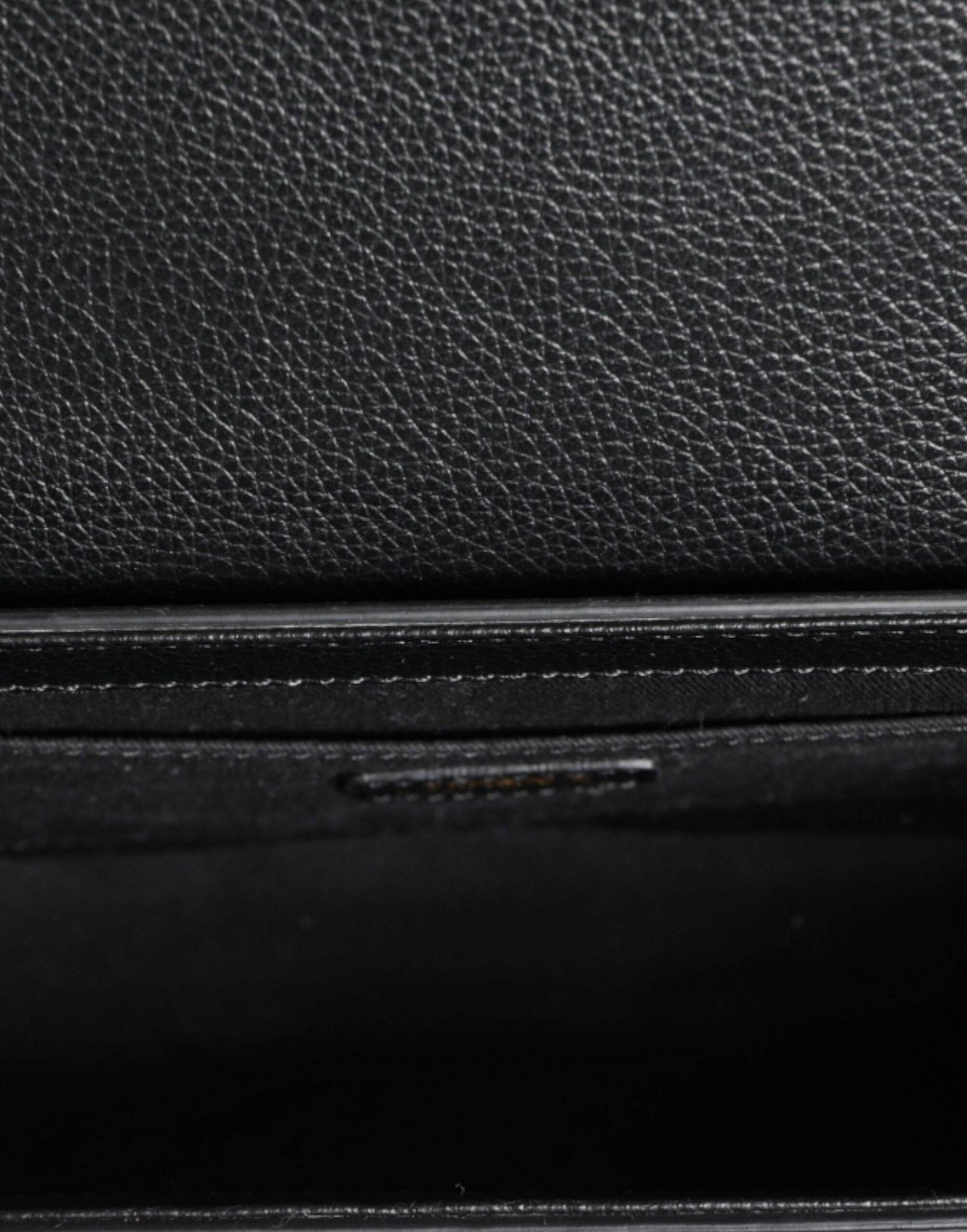 Versace Black Grainy Calf Leather Logo Crossbody Shoulder Bag