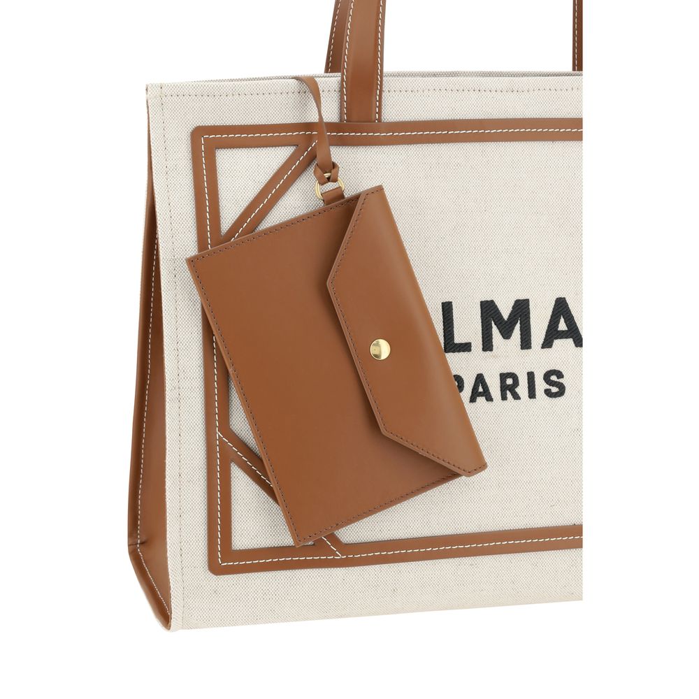 Balmain Beige Cotton Shoulder Bag