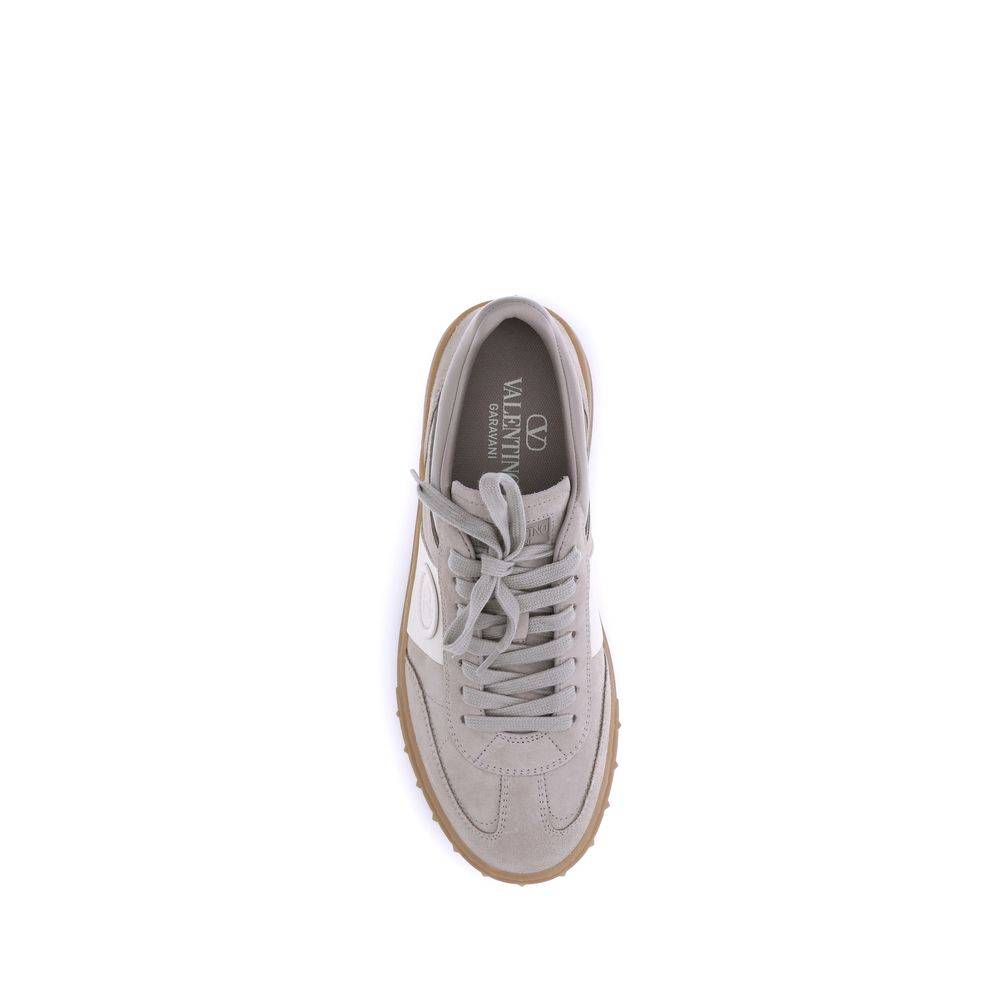 Valentino Garavani Beige Calf Leather Bos Taurus Low Top Sneakers