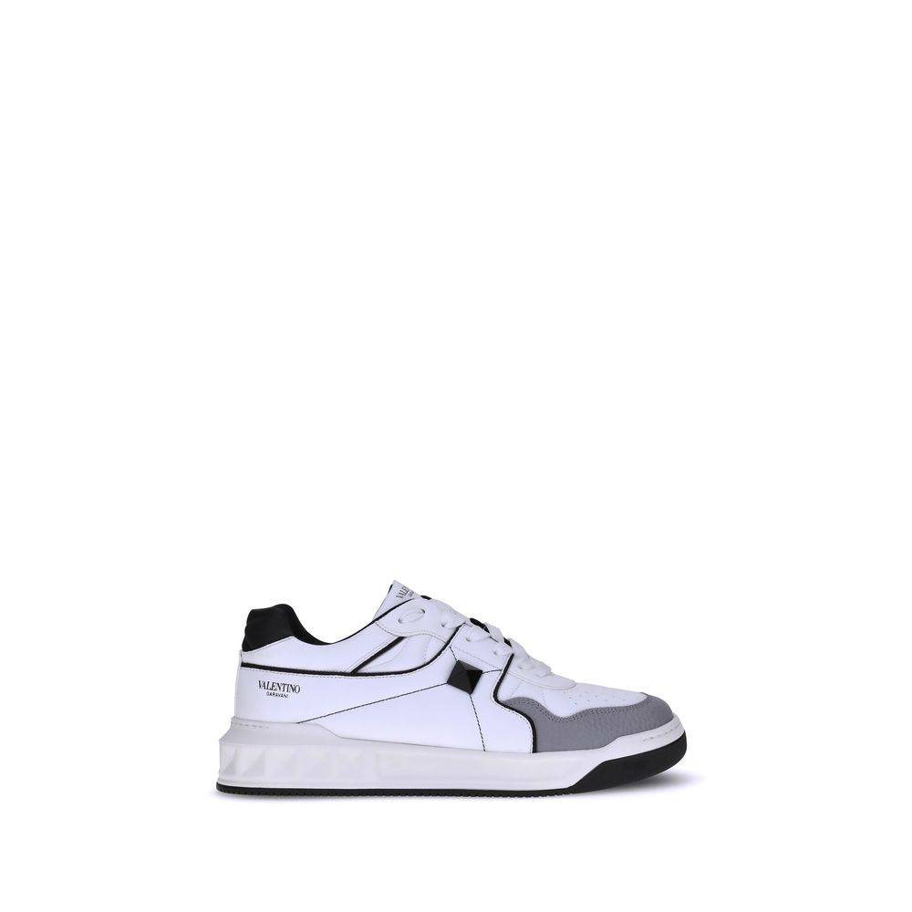 Valentino Garavani White Calf Leather Bos Taurus Low Top Sneakers