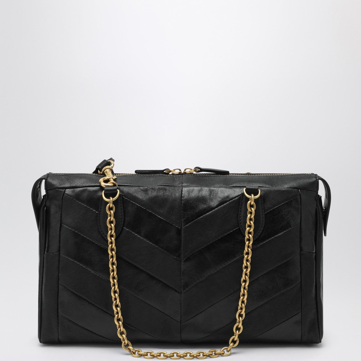 Valentino Garavani Valentino Garavani Panthea bag in black chevron-pattern nappa