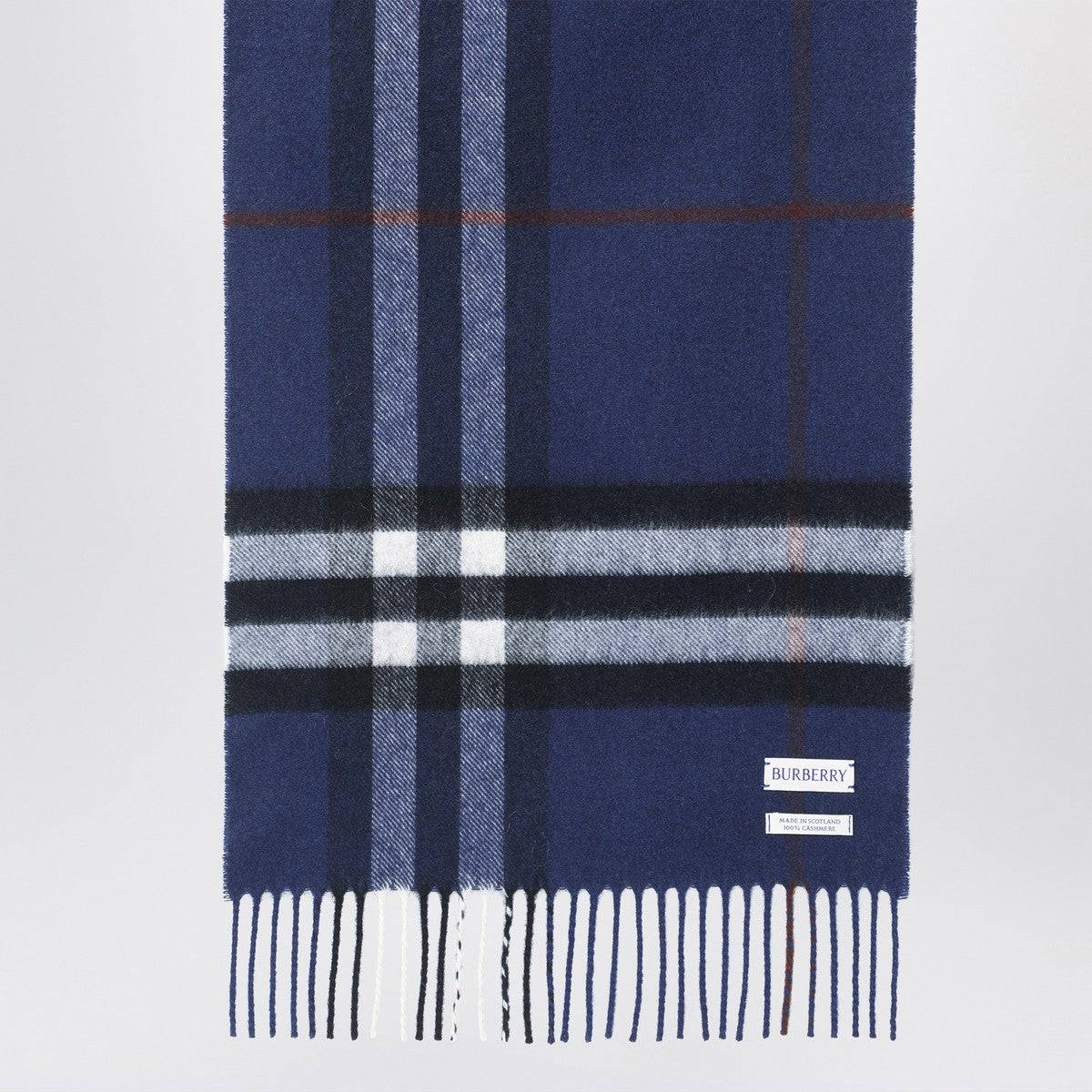 Burberry Burberry Blue cashmere scarf with Check pattern