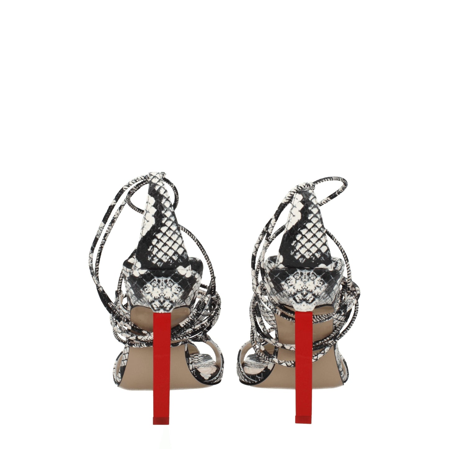 The Attico White Leather Stiletto Heel Sandals