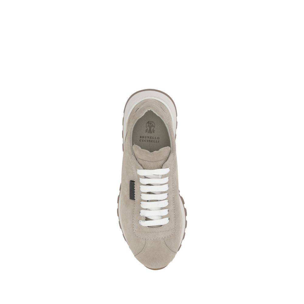 Brunello Cucinelli Beige Rubber Platform Sneakers