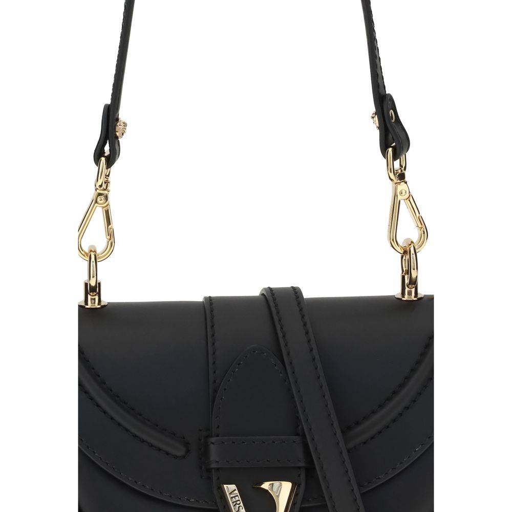 Versace Black Calf Leather Bos Taurus Shoulder Bag