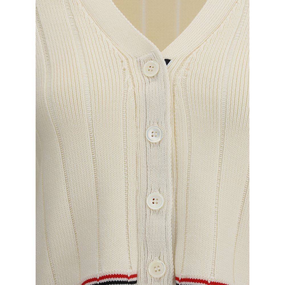 Thom Browne Cream Fleece Wool Cardigan
