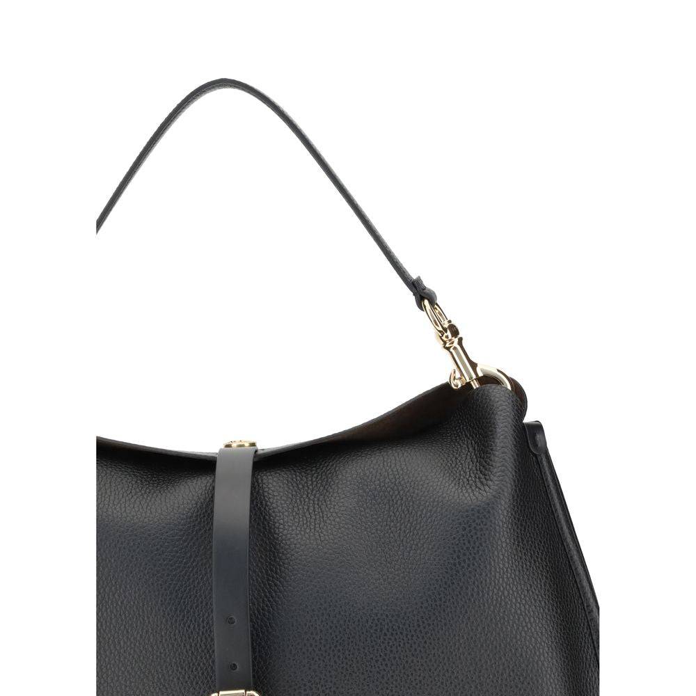 Etro Black Calf Leather Bos Taurus Shoulder Bag