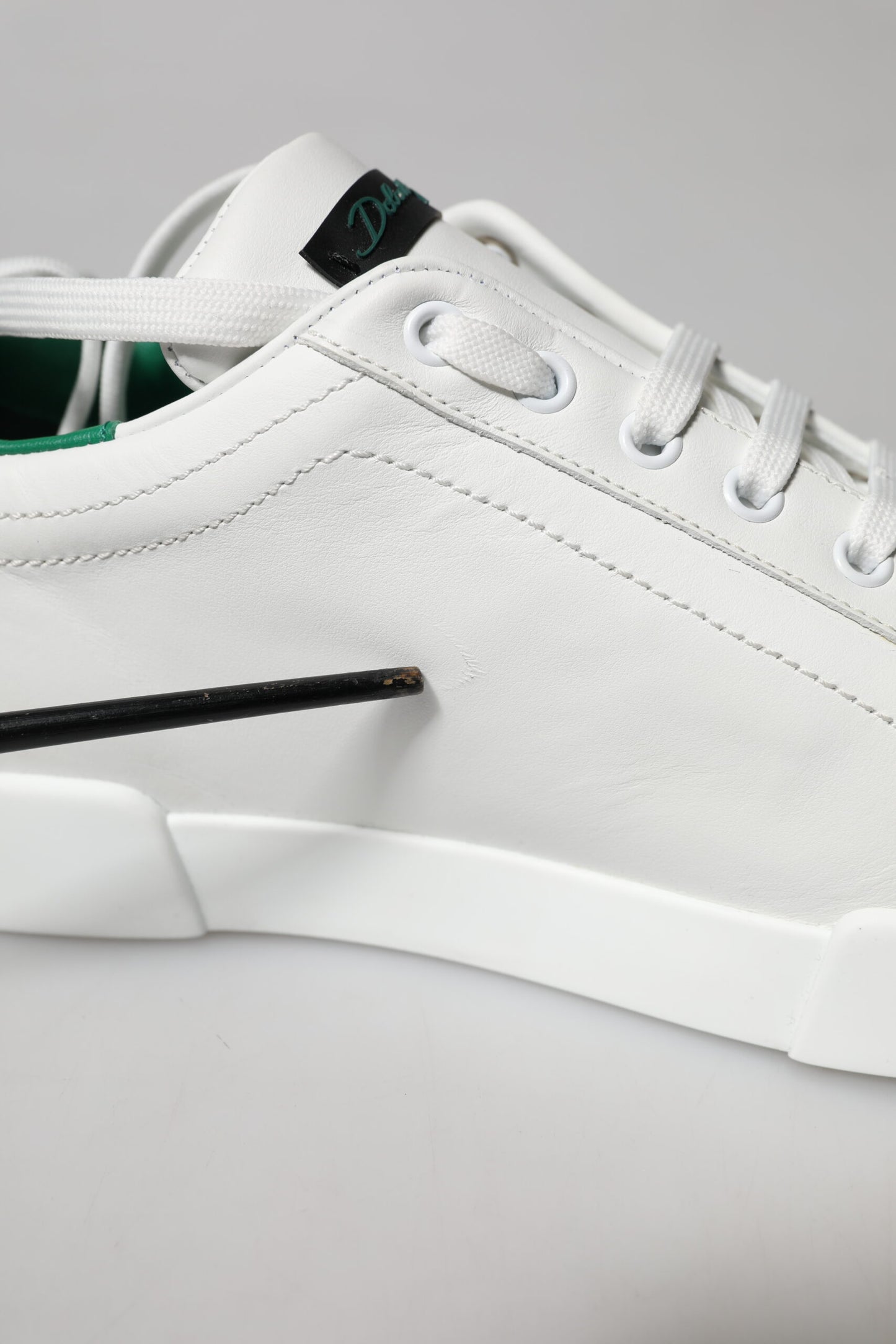 Dolce & Gabbana White Calf Leather Low Top Sneakers Shoes