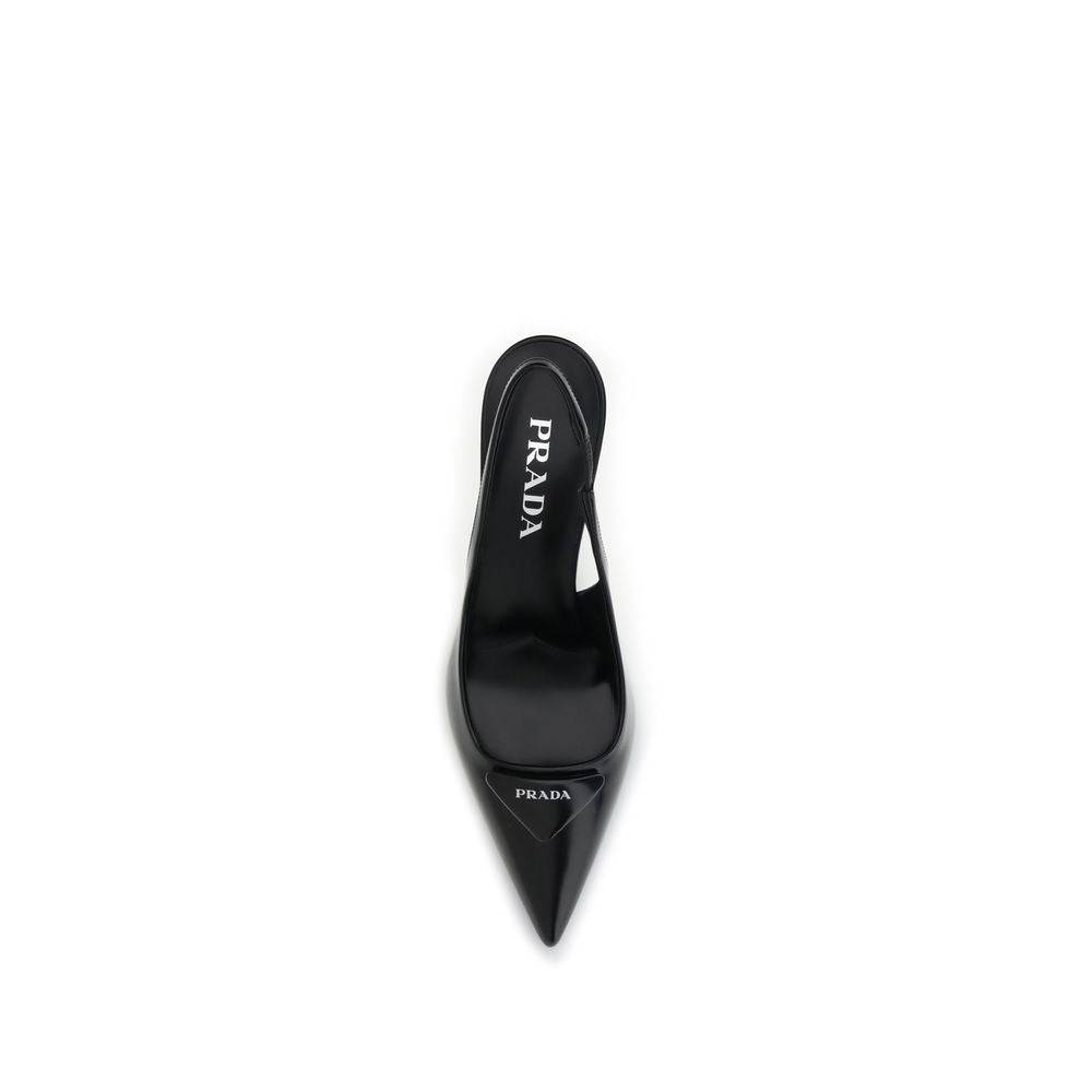 Prada Black Leather High Heel Pumps