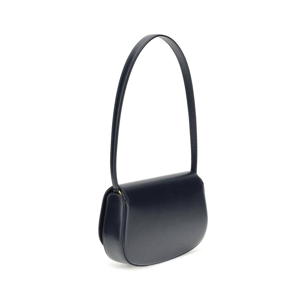Saint Laurent Blue Calf Leather Bos Taurus Shoulder Bag