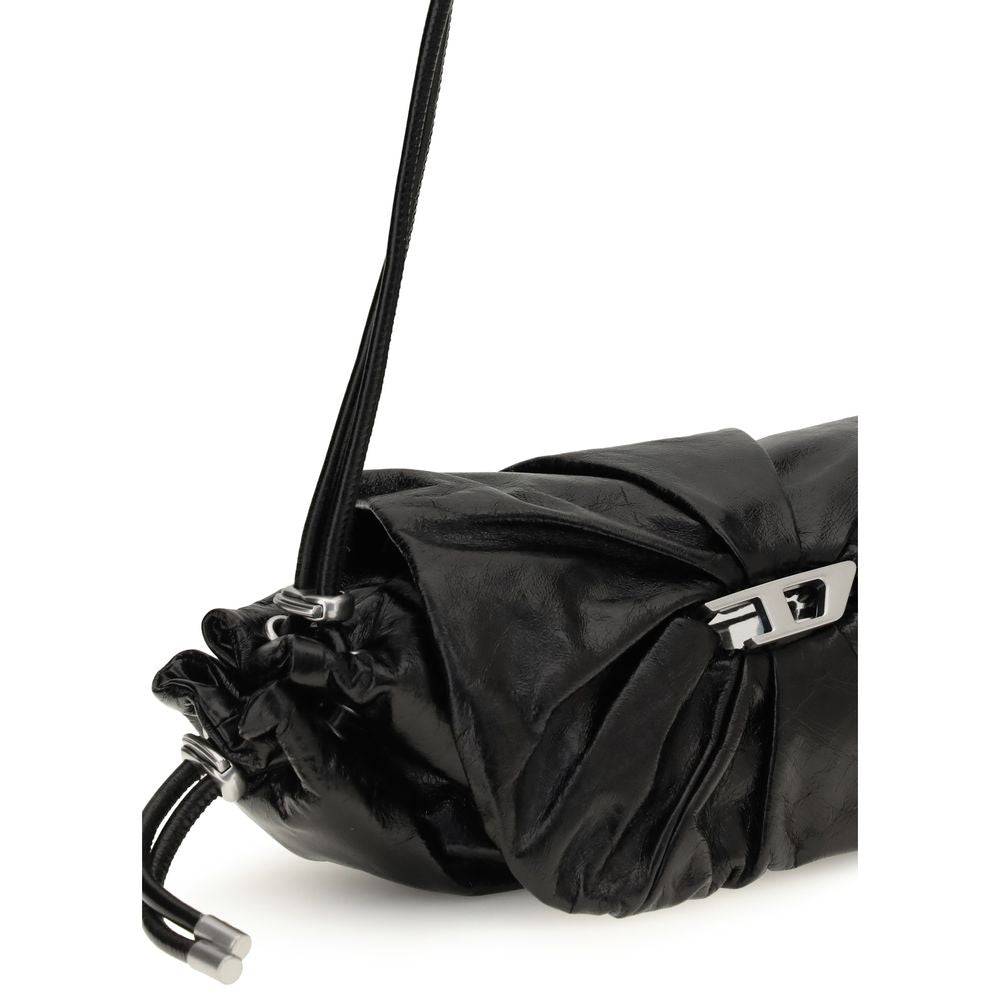 Diesel Black Calf Leather Bos Taurus Shoulder Bag