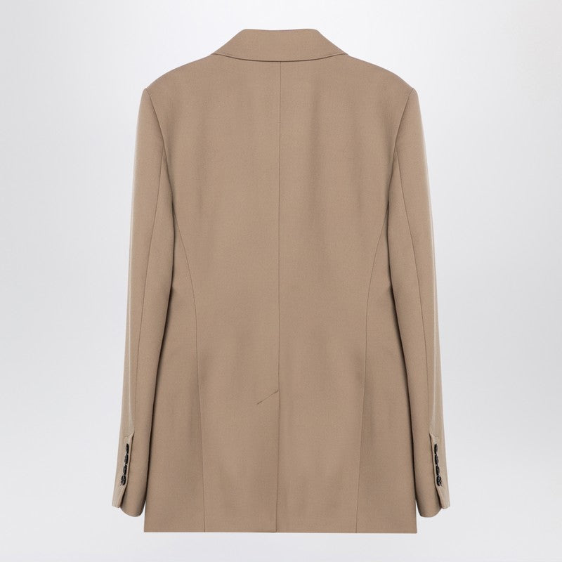 Ami Paris Ami Paris Sand-coloured double-breasted jacket in wool