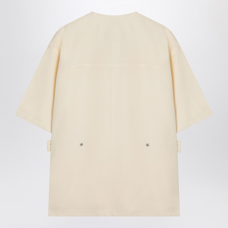 Jil Sander Jil Sander Ivory silk blend shirt jacket