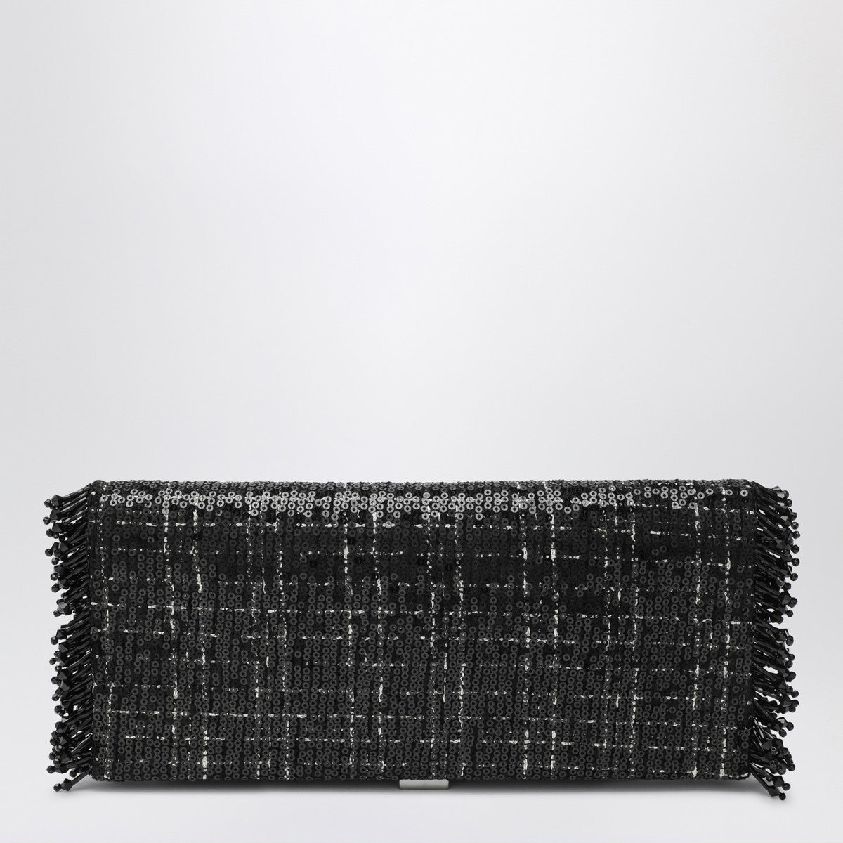 Roger Vivier ROGER VIVIER Black Pilgrim clutch bag with micro sequins