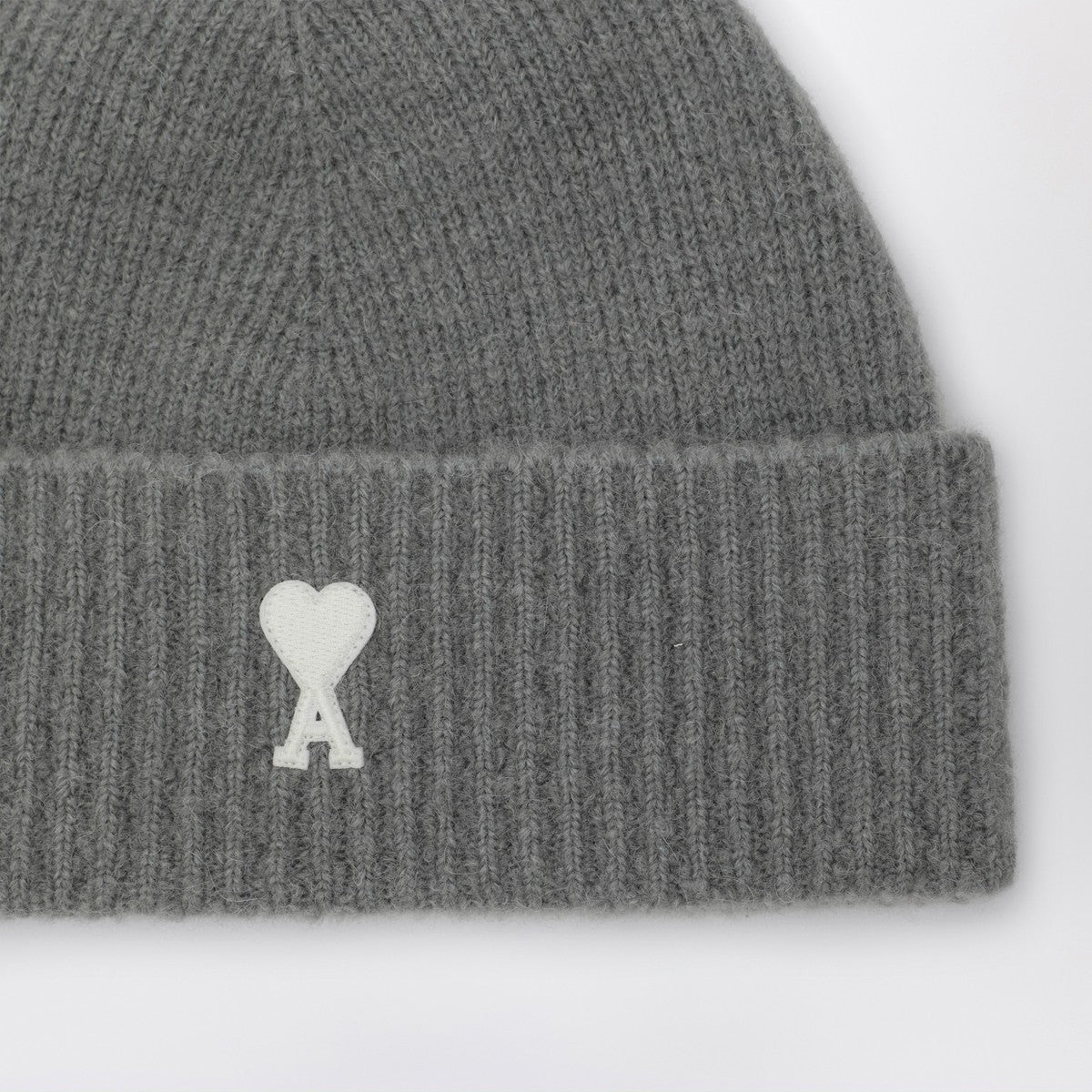 Ami Paris Ami Paris Ami de Coeur grey wool beanie