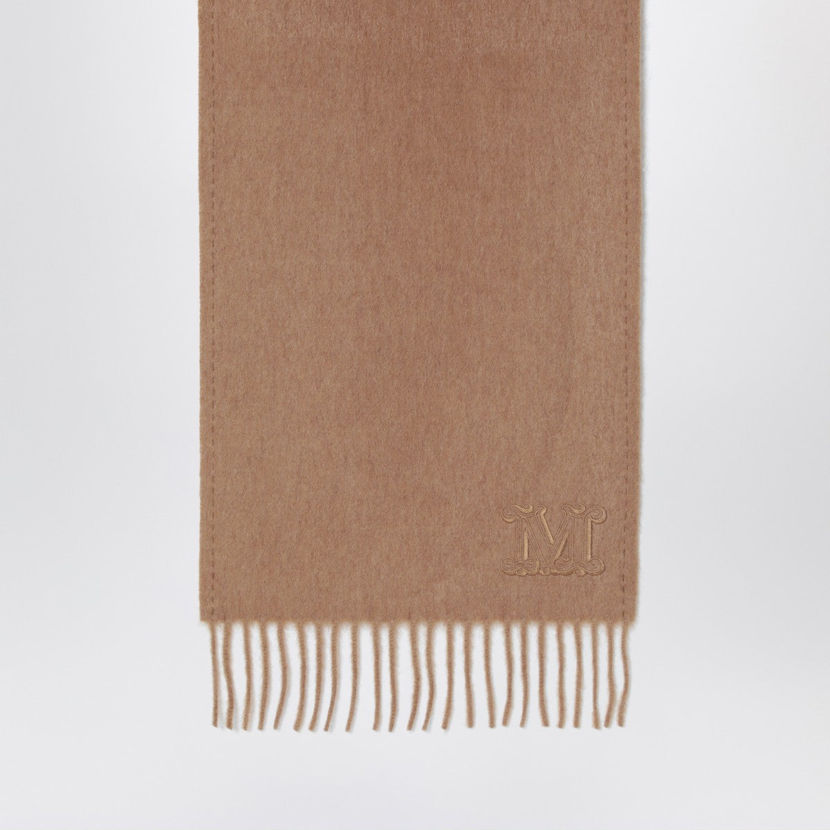 Max Mara Max Mara Camel scarf with Monogram embroidery