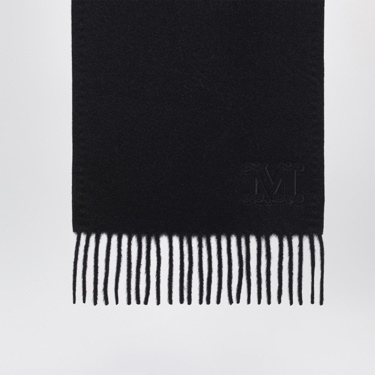 Max Mara Max Mara Black camel scarf with Monogram embroidery