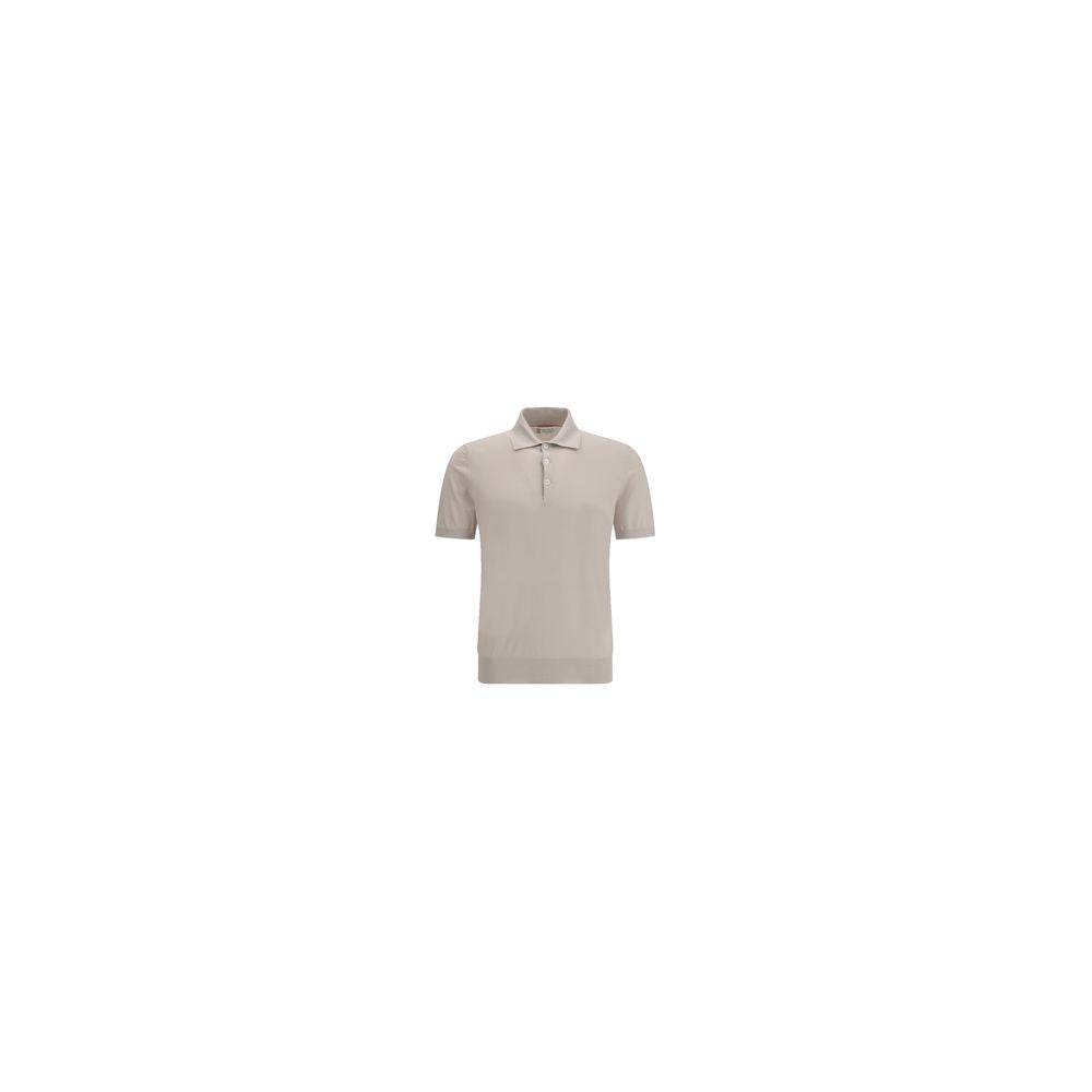 Brunello Cucinelli Beige Cotton Polo Shirt