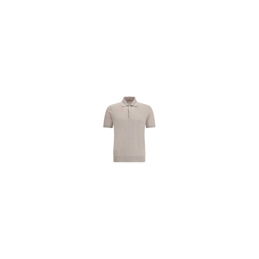 Brunello Cucinelli Beige Cotton Polo Shirt