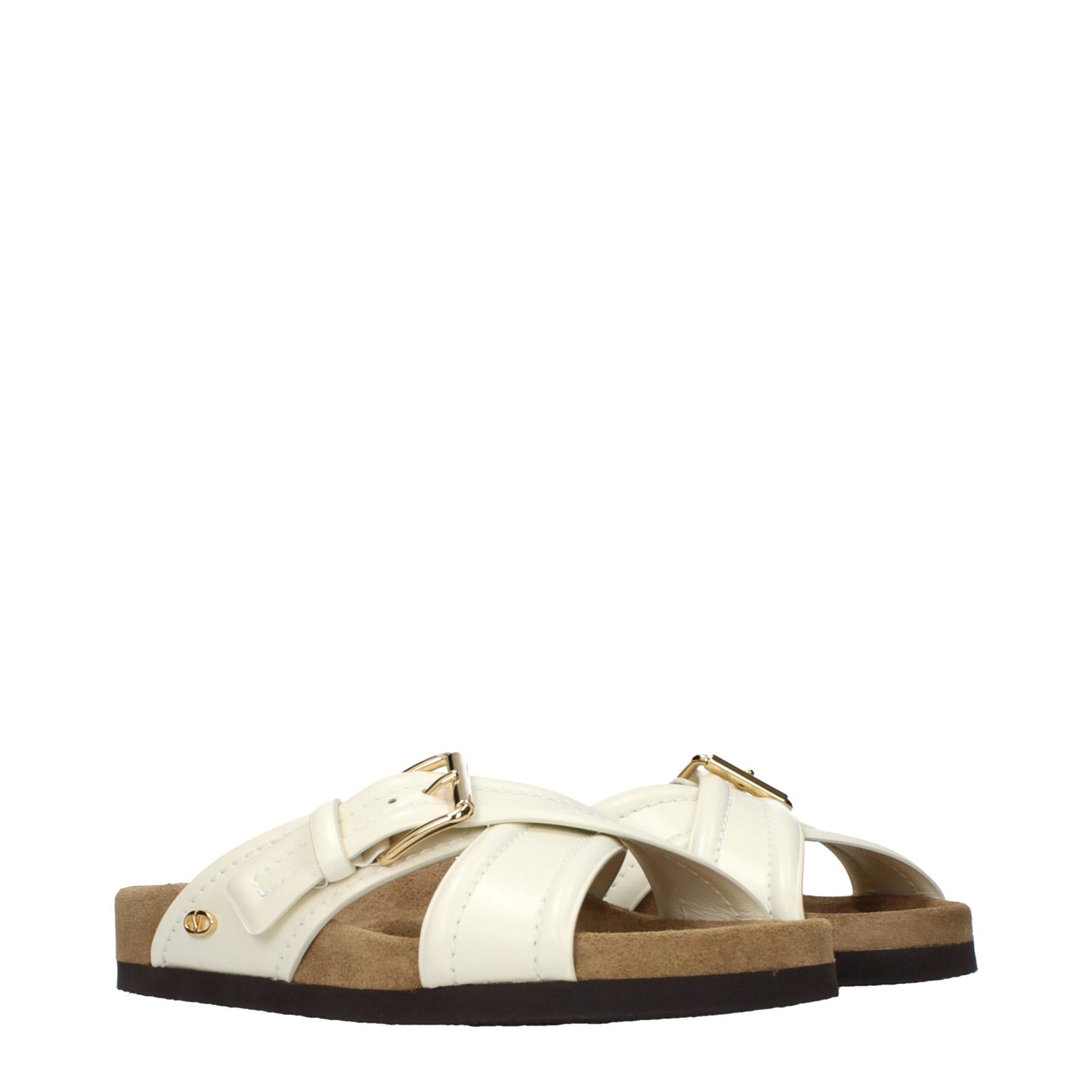 Valentino Garavani Beige Leather Slippers