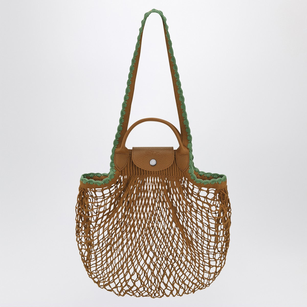 Longchamp Longchamp L La Pliage mesh bag in Tobacco colour