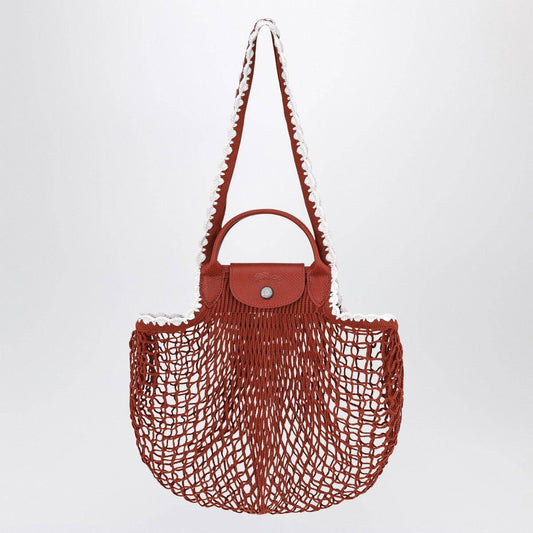 Longchamp Longchamp L La Pliage mesh bag in Terracotta colour