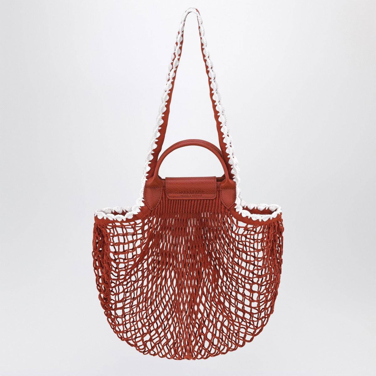 Longchamp Longchamp L La Pliage mesh bag in Terracotta colour