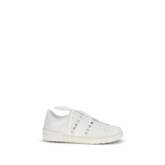 Valentino Garavani White Calf Leather Bos Taurus Low Top Sneakers