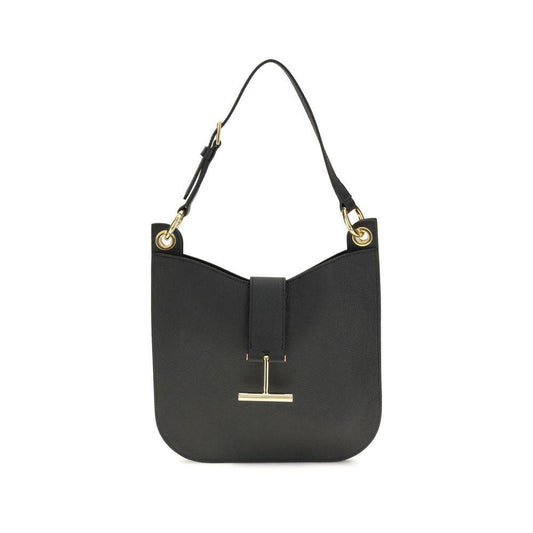 Tom Ford Black Calf Leather Bos Taurus Shoulder Bag