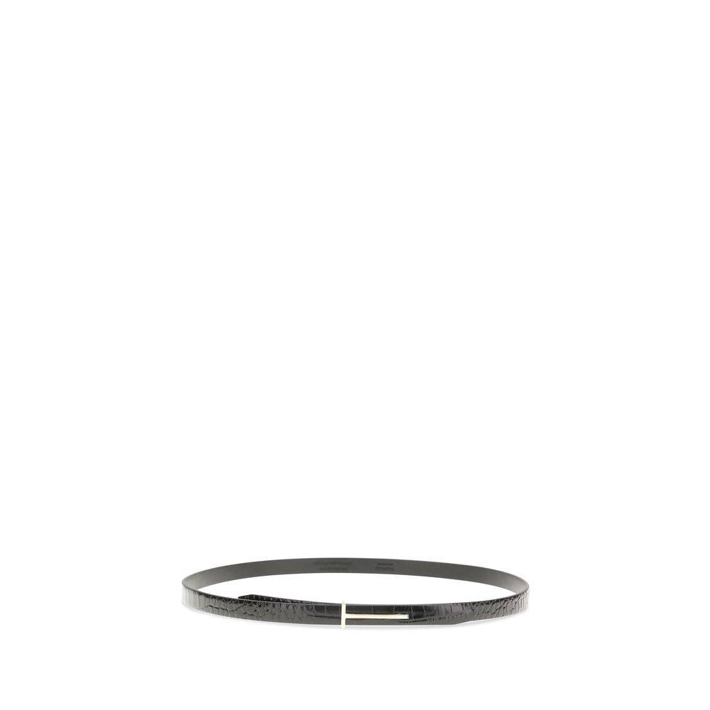 Tom Ford Black Leather Thin Belt